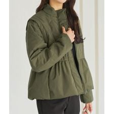 神戸レタス(KOBE LETTUCE)の[ あったか裏シャギー ] キルティングペプラムアウター [K1369]