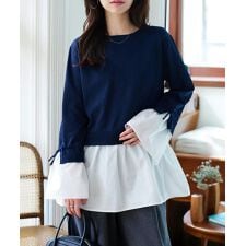 神戸レタス(KOBE LETTUCE)のシャツレイヤード風ニットトップス [N1233]