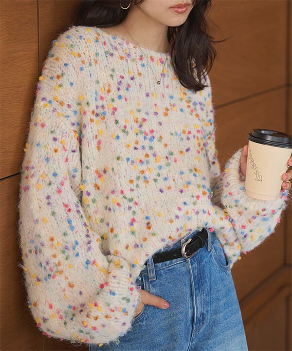 カラフルネップニットトップス [N1246] | 神戸レタス(KOBE LETTUCE