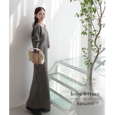 神戸レタス(KOBE LETTUCE)の[nanamiさんコラボ]2点セット前後2wayリブニットトップス×キャミワンピース [E3514]