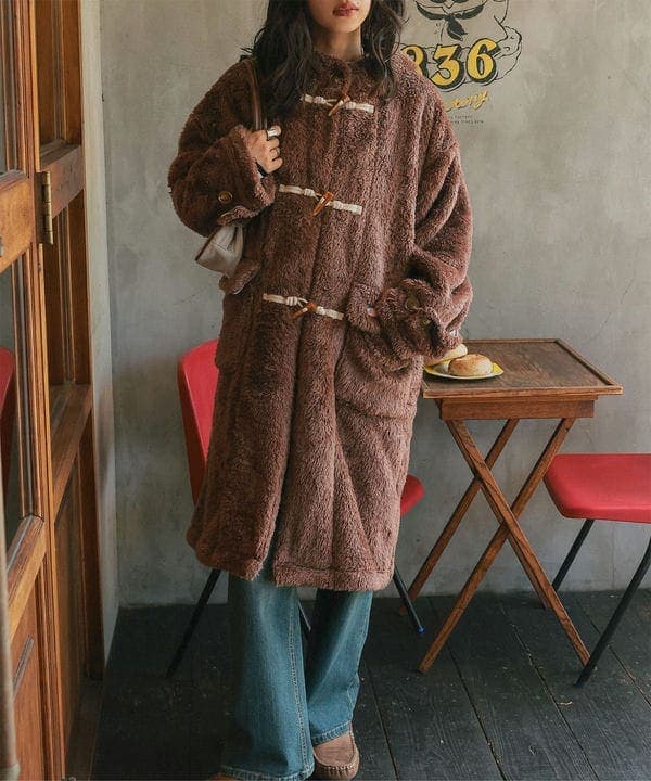 S～3L】Super120'sウール フォックスファー ダッフルコート