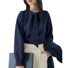 [ オフィスカジュアル ] [ 撥水・防汚 ] シワになりにくいデザインブラウス [C7561]