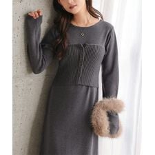 神戸レタス(KOBE LETTUCE)の[ Petitle / プチレ ] 2点セット ニットビスチェ×ワンピース [E3538]