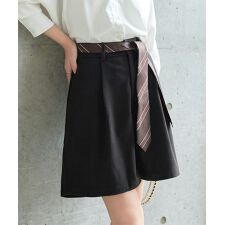 [ 2点セット ] タイベルト付き おとなショートパンツ [M4308]