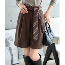 [ 2点セット ] タイベルト付き おとなショートパンツ [M4308]