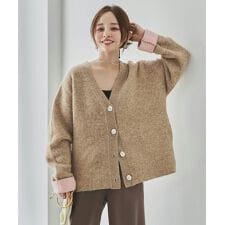 [ 田中亜希子さんコラボ ]選べる２丈 前後２Wayニュアンスボタンカーディガン [N1186]