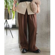 [ Petitle / プチレ ] 選べる2丈 裏ボア裾ボタン2wayワイドパンツ [M4309]