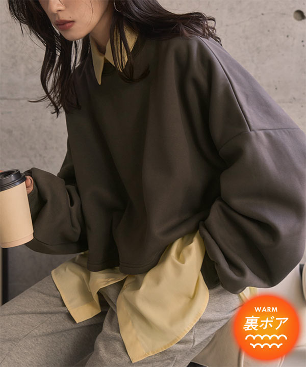 裏ボアスウェット2タイプトップス [C7700] | 神戸レタス(KOBE LETTUCE