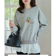 神戸レタス(KOBE LETTUCE)のプリント柄スウェットプルオーバー [C7747]