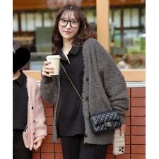 神戸レタス(KOBE LETTUCE)の[ Yuumiさんコラボ ]もこもこVネックニットカーディガン [N1200]