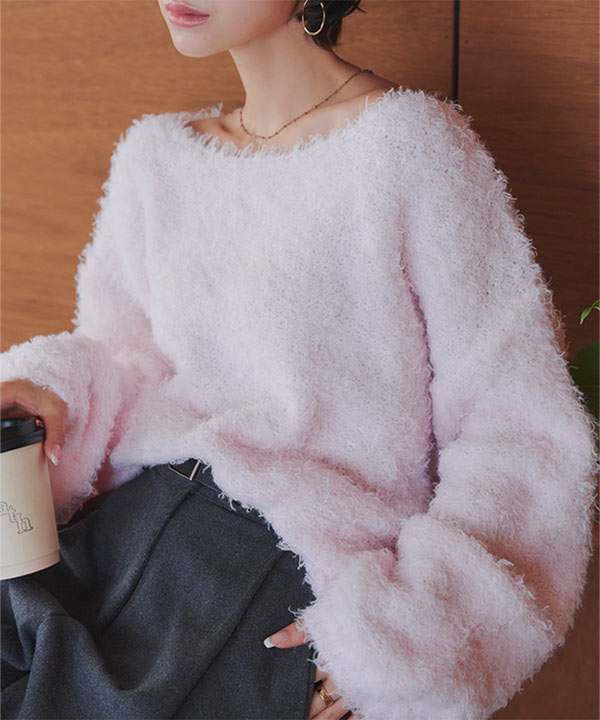 ワイドカラージップボアニットブルゾン [N1300] | 神戸レタス(KOBE