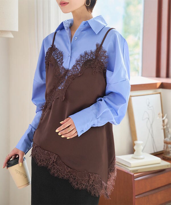 サテンレースキャミソール [C7751] | 神戸レタス(KOBE LETTUCE