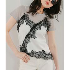 サテンレースキャミソール [C7751]