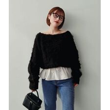 [ yuri.さんコラボ ]前後2way裾ジップニットトップス [N1215]