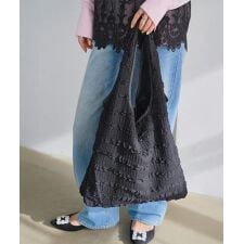 フリルデザイントートバッグ A4収納可能 [B1653]