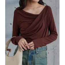 [ 裏微起毛 ] ドレープトップス [C7771]