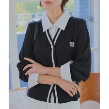 襟ドッキングニットカーディガン [N1268]