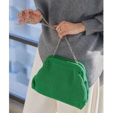チェーンショルダー付きがま口メッシュバッグ [B1658]