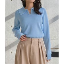 2wayポロニットトップス [N1286]