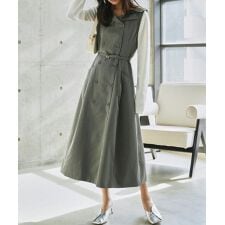 ウエストベルト付きジレワンピース [E3563]