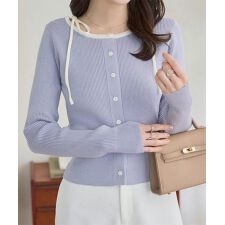 肩リボンニットカーディガン [N1319]