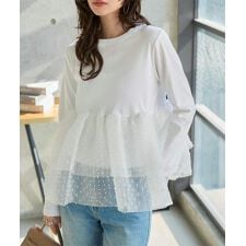 チュールフリルドッキングTシャツ [C7711]