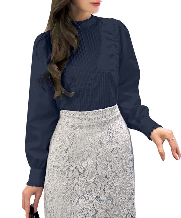 [岡部あゆみさんコラボ]選べる2タイプフリルデザインブラウス[C7772]