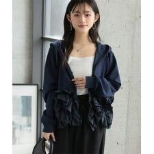 [ Petitle / プチレ ] ダイバー裾ホイップフリルパーカー [C7782]