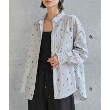 刺しゅうストライプシャツ [C7784]