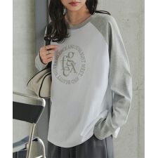 ロゴ刺しゅうラグランロンT [C7794]