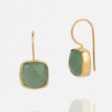 スクエア天然石ピアス【silver925+18kgf】