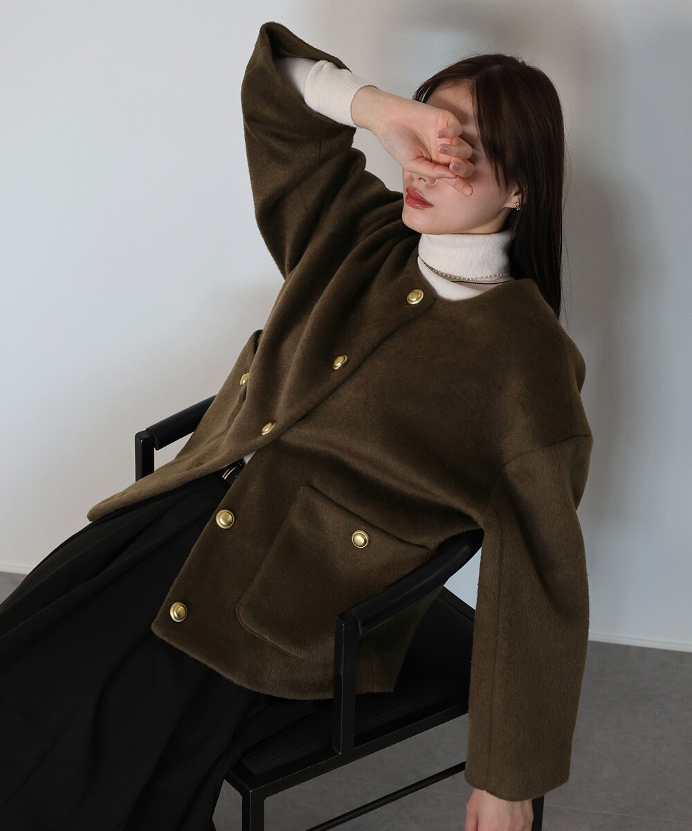 金ボタンウールシャギーコート | ジェーバイブルー(J by blue