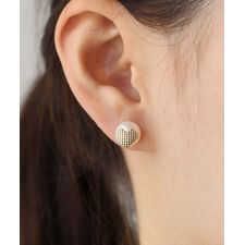 淡水パールハートスタッズピアス / silver925