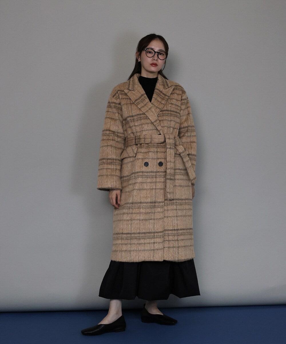 Louere ルエレ ウエストシェイプフレアチェスターコート ルエレ Louere Louere ウエストシェイプフレアチェスターコート