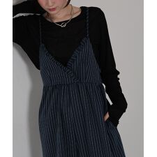 ジェーバイブルー(J by blue)のピンストライプフリルサロペット