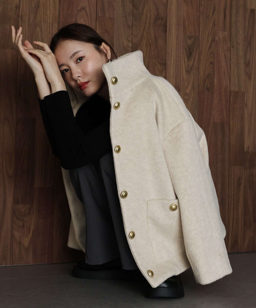 ウールカラーコート】フーテッドリバーコート | インディヴィ(INDIVI