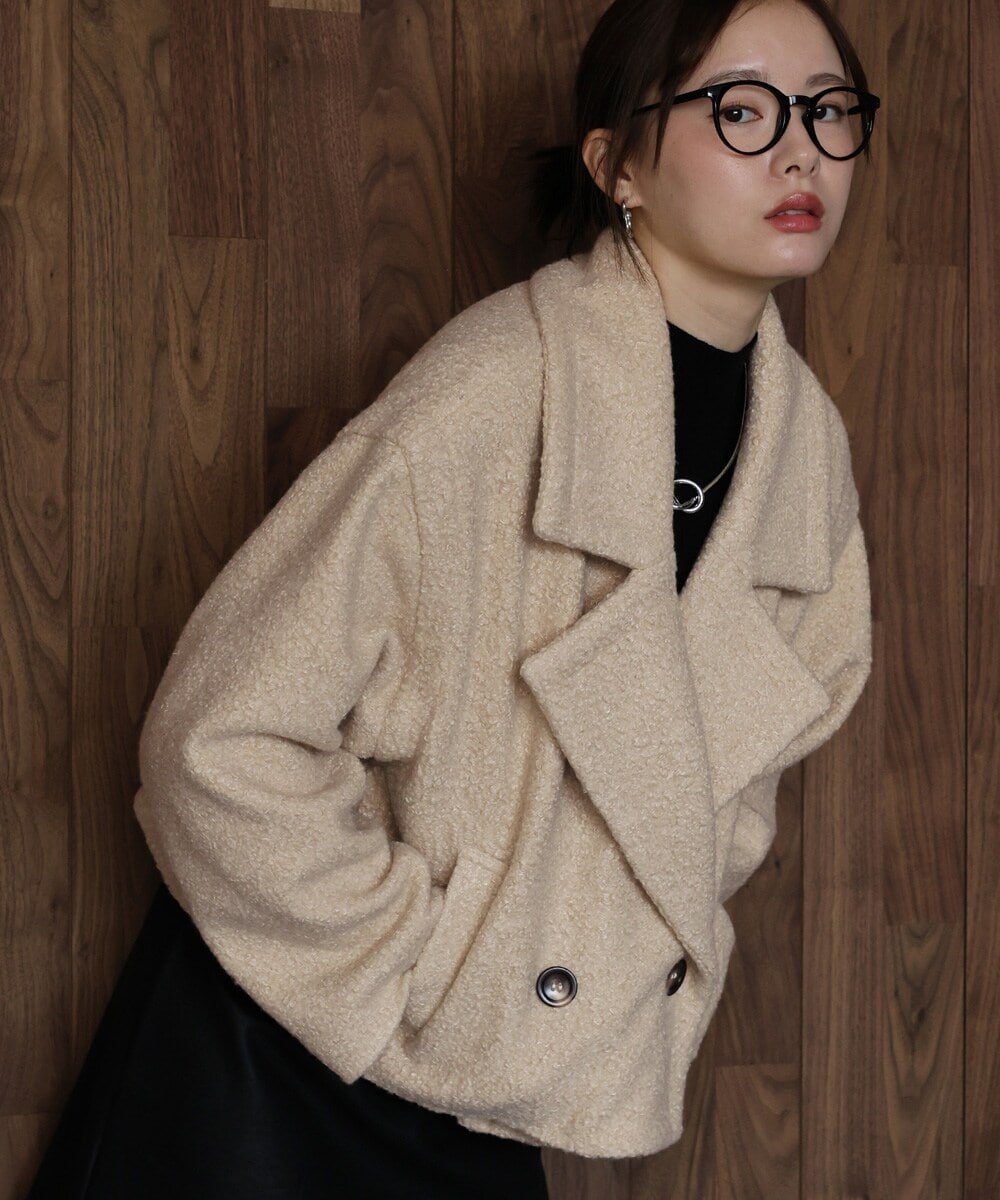 ウールビーバーノーカラーコート | ナチュラルビューティーベーシック