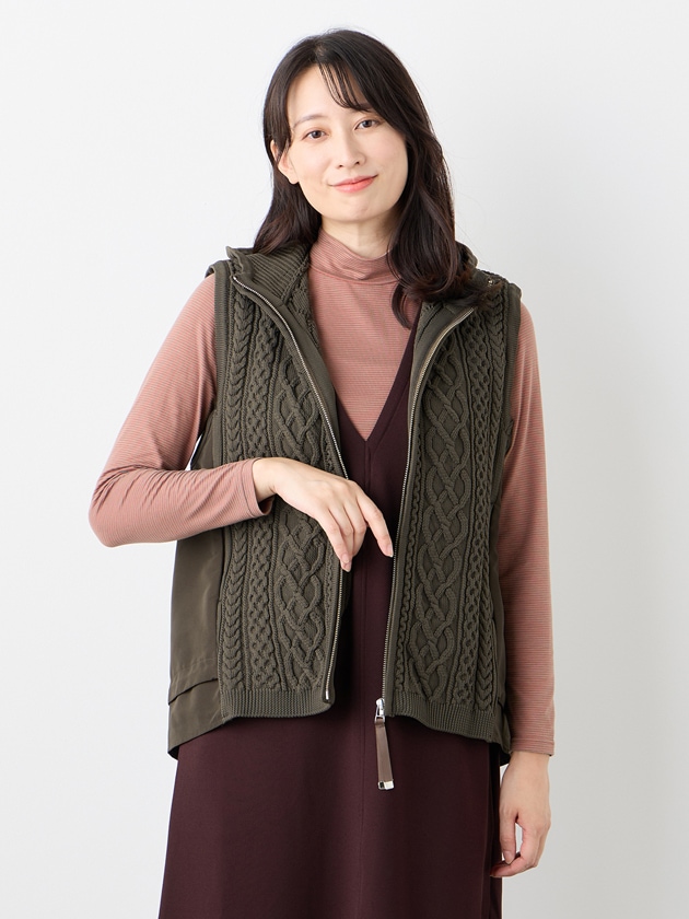 エレメント オブ シンプルライフ（element of SIMPLE LIFE）/ケーブル中綿ドッキングベスト ケーブルドッキングベスト | エレメント オブ シンプルライフ(element