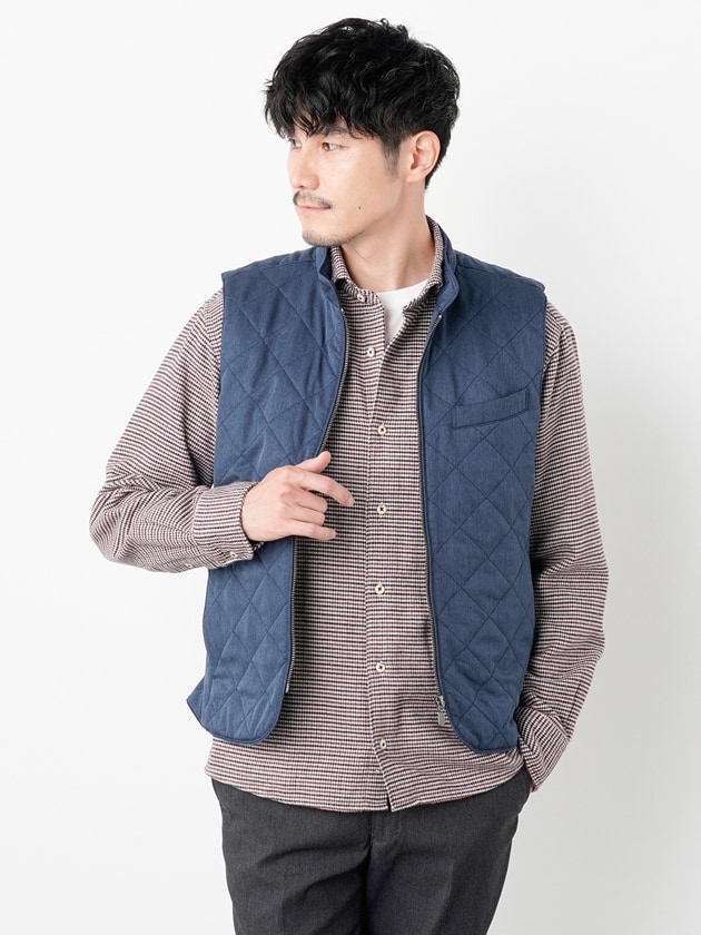 SHIPS any: 〈軽量・撥水・防風〉PERTEX(R) ハーフジップ ベスト