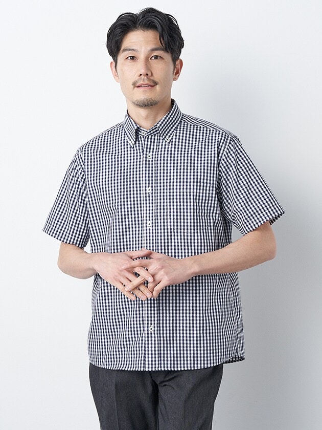 ブルーヘアライン半袖シャツ | エレメント オブ シンプルライフ