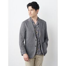 リネンブレンドバーズアイジャケット