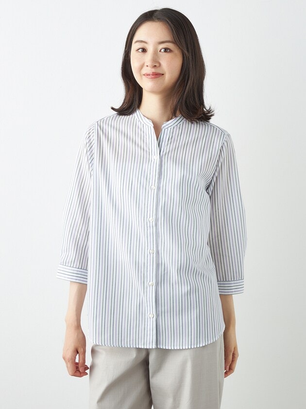 エレメント オブ シンプルライフ（element of SIMPLE LIFE）/サマーストライプブラウス ｻﾏｰｽﾄﾗｲﾌﾟﾌﾞﾗｳｽ | エレメント オブ シンプルライフ(element of SIMPLE