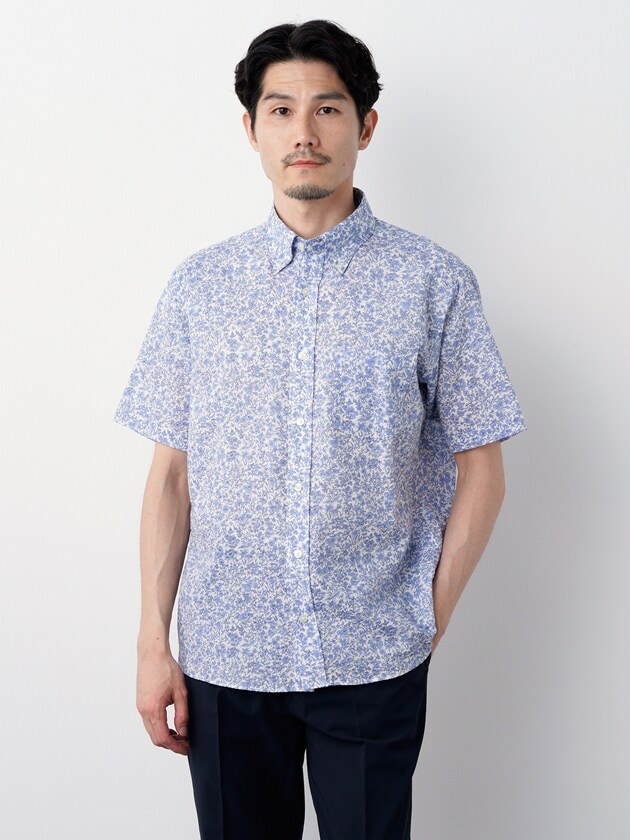 シンプルライフ・ LIBERTY FABRIC 小花柄プリント シャツ 小花柄プリントシャツ Made with Liberty Fabric | エレメント