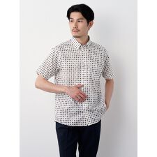 エレメント オブ シンプルライフ(element of SIMPLE LIFE)の小紋ﾌﾟﾘﾝﾄ半袖ｼｬﾂ