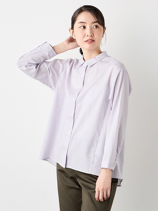 エレメント オブ シンプルライフ（element of SIMPLE LIFE）/クラッシーストライプブラウス ｸﾗｯｼｰｽﾄﾗｲﾌﾟﾌﾞﾗｳｽ | エレメント オブ シンプルライフ(element of