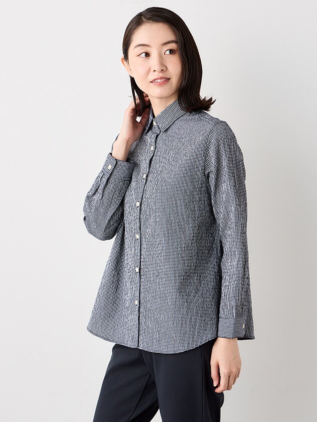 シャンブレーフリルブラウス | エレメント オブ シンプルライフ