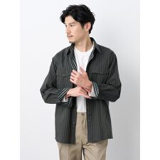 バックサイドストライプ長袖シャツアウター