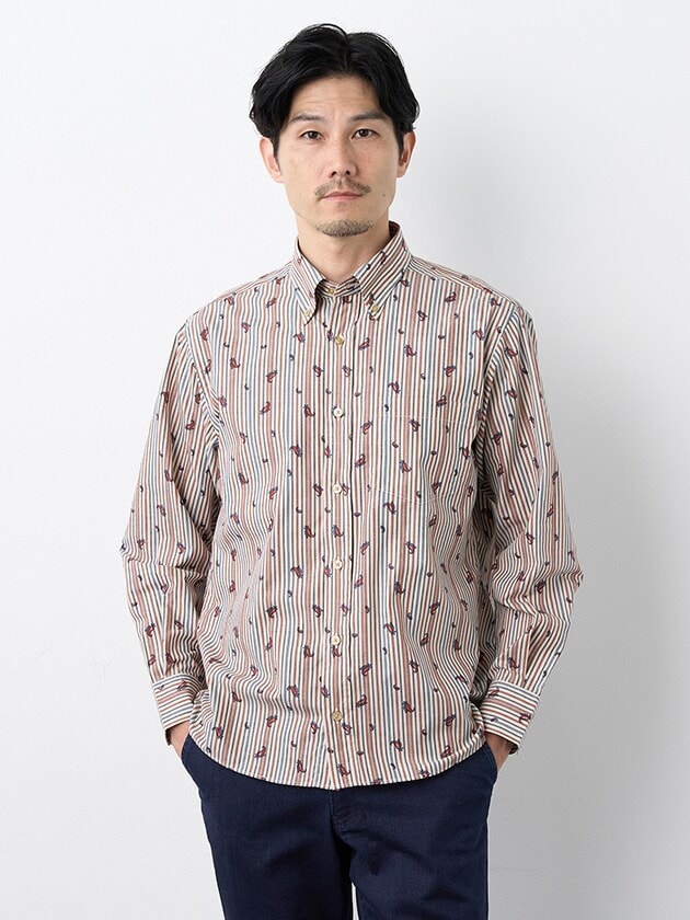 【大人の休日スタイル 切り替え風デザイン】新品 SIMPLE LIFE シンプルライフ ウール混 ネップ クルーネック ニット セーター L / n0208_40 □SIMPLE LIFE シンプルライフ 秋冬 ウール混 起毛 グレンチェック柄