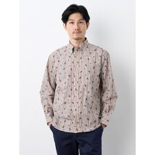 エレメント オブ シンプルライフ(element of SIMPLE LIFE)の先染めストライプペイズリープリント長袖シャツ