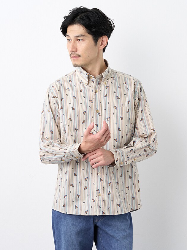 【Dolce&Gabbana】 ポロシャツ コットン ストライプ 花柄 半袖 Dolce&Gabbana】 ポロシャツ コットン ストライプ 花柄 半袖